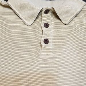 Tommy bahama pullover L green striped polo